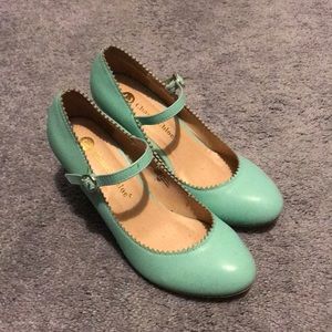 Teal high heels